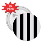 Vertical Stripes - White and Black 2.25  Button (10 pack)