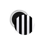 Vertical Stripes - White and Black 1.75  Magnet