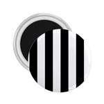 Vertical Stripes - White and Black 2.25  Magnet