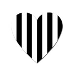 Vertical Stripes - White and Black Magnet (Heart)