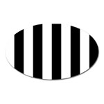Vertical Stripes - White and Black Magnet (Oval)
