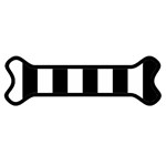 Vertical Stripes - White and Black Magnet (Dog Bone)
