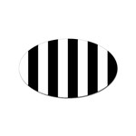 Vertical Stripes - White and Black Sticker (Oval)