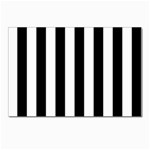Vertical Stripes - White and Black Postcard 5  x 7 