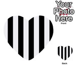 Vertical Stripes - White and Black Multi-purpose Cards (Heart)