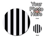 Vertical Stripes - White and Black Multi-purpose Cards (Round)