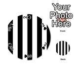 Vertical Stripes - White and Black Playing Cards 54 (Round)