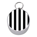 Vertical Stripes - White and Black Silver Compass (Mini)