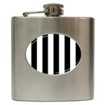 Vertical Stripes - White and Black Hip Flask (6 oz)