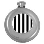 Vertical Stripes - White and Black Hip Flask (5 oz)