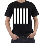 Vertical Stripes - White and Black Men s T-Shirt (Black)