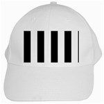 Vertical Stripes - White and Black White Cap