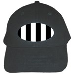 Vertical Stripes - White and Black Black Cap