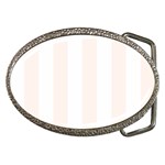 Vertical Stripes - White and Seashell Belt Buckle