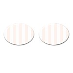 Vertical Stripes - White and Seashell Cufflinks (Oval)