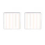 Vertical Stripes - White and Seashell Cufflinks (Square)