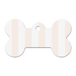 Vertical Stripes - White and Seashell Dog Tag Bone (One Side)