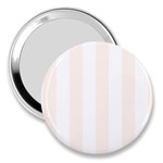 Vertical Stripes - White and Seashell 3  Handbag Mirror