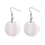 Vertical Stripes - White and Seashell 1  Button Earrings