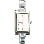 Vertical Stripes - White and Seashell Rectangle Italian Charm Watch