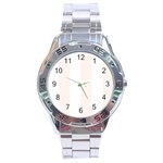 Vertical Stripes - White and Seashell Stainless Steel Analogue Watch