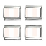 Vertical Stripes - White and Seashell 9mm Italian Charm (4 pack)