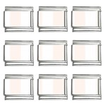 Vertical Stripes - White and Seashell 9mm Italian Charm (9 pack)