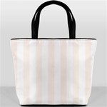 Vertical Stripes - White and Seashell Bucket Bag