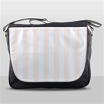 Vertical Stripes - White and Seashell Messenger Bag