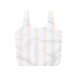Vertical Stripes - White and Seashell Full Print Recycle Bag (S)