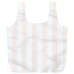 Vertical Stripes - White and Seashell Full Print Recycle Bag (XL)