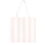 Vertical Stripes - White and Seashell Grocery Light Tote Bag