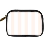 Vertical Stripes - White and Seashell Digital Camera Leather Case