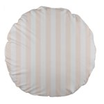 Vertical Stripes - White and Seashell Large 18  Premium Round Cushion