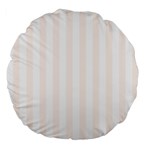 Vertical Stripes - White and Seashell Large 18  Premium Flano Round Cushion