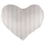 Vertical Stripes - White and Seashell Large 19  Premium Heart Shape Cushion