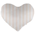 Vertical Stripes - White and Seashell Large 19  Premium Flano Heart Shape Cushion