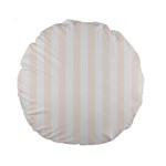 Vertical Stripes - White and Seashell Standard 15  Premium Round Cushion