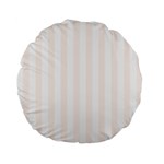 Vertical Stripes - White and Seashell Standard 15  Premium Flano Round Cushion