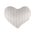 Vertical Stripes - White and Seashell Standard 16  Premium Heart Shape Cushion