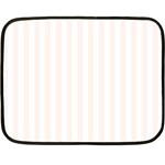 Vertical Stripes - White and Seashell Double Sided Fleece Blanket (Mini)
