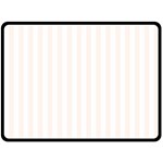 Vertical Stripes - White and Seashell Fleece Blanket (Large) (One Side)