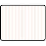 Vertical Stripes - White and Seashell Fleece Blanket (Medium) (One Side)