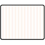 Vertical Stripes - White and Seashell Double Sided Fleece Blanket (Medium) (Two Sides)