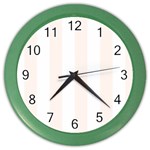 Vertical Stripes - White and Seashell Color Wall Clock