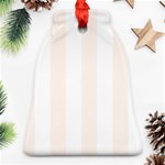 Vertical Stripes - White and Seashell Bell Ornament (Two Sides)