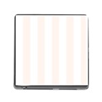 Vertical Stripes - White and Seashell Memory Card Reader (Square)