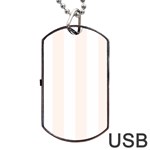 Vertical Stripes - White and Seashell Dog Tag USB Flash (Two Sides)