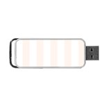 Vertical Stripes - White and Seashell Portable USB Flash (One Side)