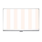 Vertical Stripes - White and Seashell Business Card Holder